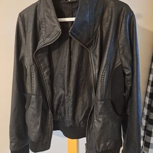 Sparkle & Fade Black Vegan Leather Jacket